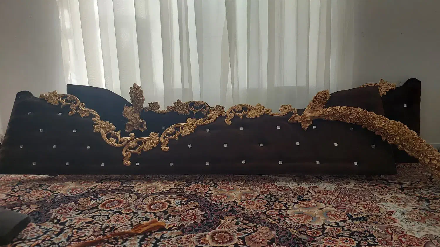 فروش کتیبه پرده قهوه ایی رنگ|پرده، رانر، رومیزی|داراب, |دیوار