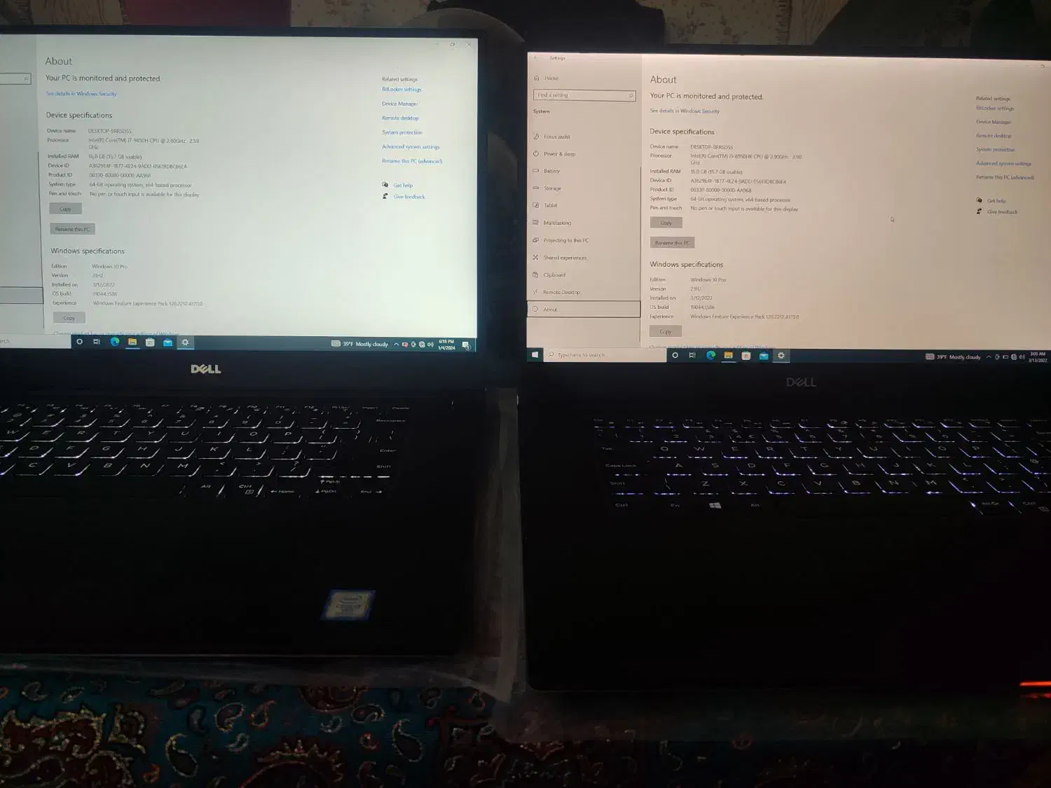 لپ‌تاپ استوک Dell5 i7 نسل۹  رم ۱۶|رایانه همراه|مشهد, فردوسی|دیوار