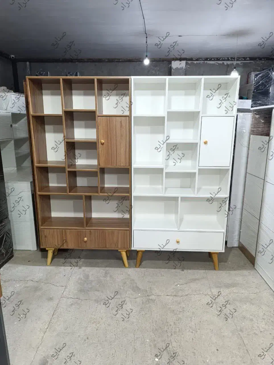 کتابخانه قفسه پایه چوبی کد 201|کتابخانه، شلف، قفسه‌های دیواری|تهران, سازمان آب|دیوار