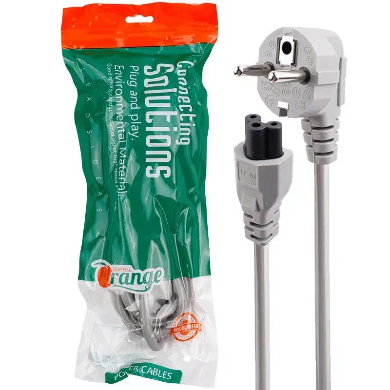 کابل برق ۱.۵ متری سه پین لپ تاپ Orange رنگ خاکستری|قطعات و لوازم جانبی رایانه|ساری, |دیوار