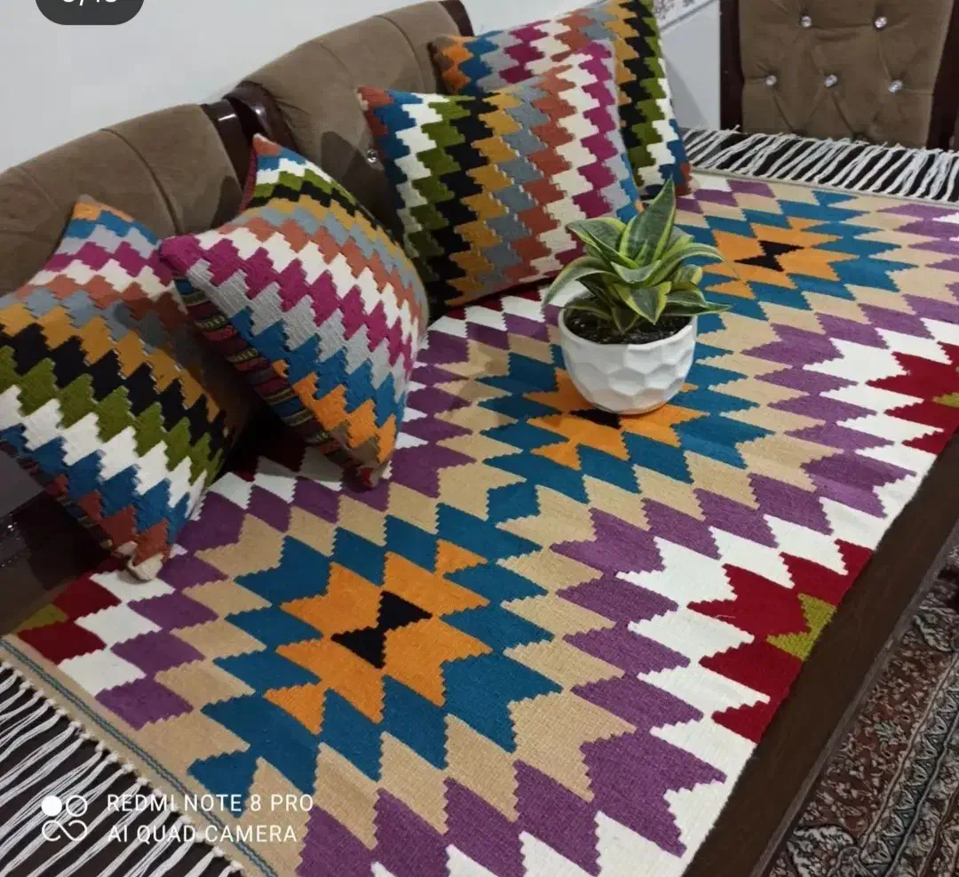 گلیم دستبافت پشمی|گلیم، جاجیم، گبه|قزوین, |دیوار