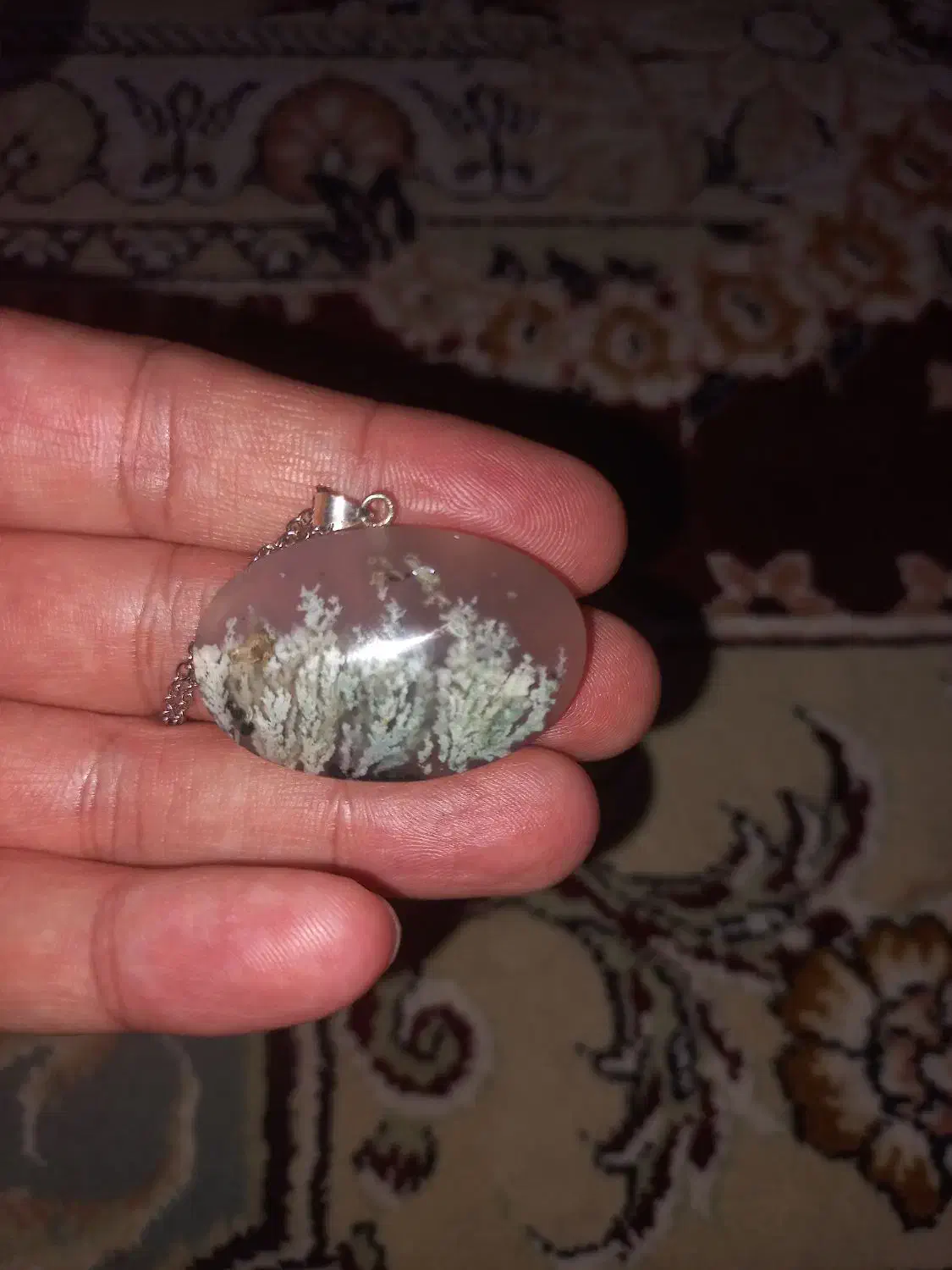 گردن آویز عقیق شجر بهاری طبیعی|جواهرات|قم, آزادگان|دیوار