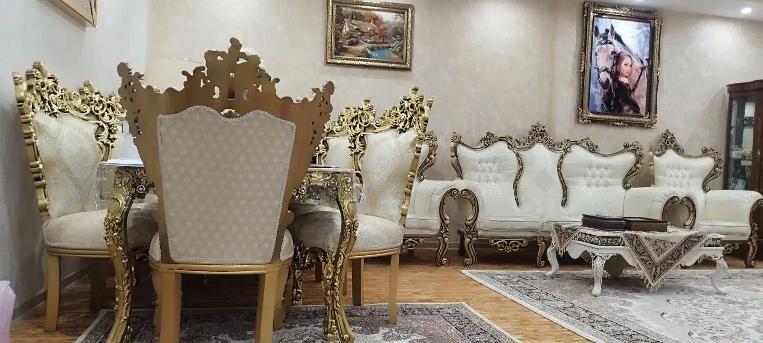 مبل و میز نهار خوری ۸نفره سلطنتی با بهترین متریال|مبلمان خانگی و میز عسلی|اهواز, فاز ۲ پادادشهر|دیوار