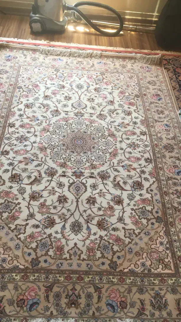 جفت قالیچه اصفهان کرک و ابریشم نو|فرش|اصفهان, فرح آباد|دیوار