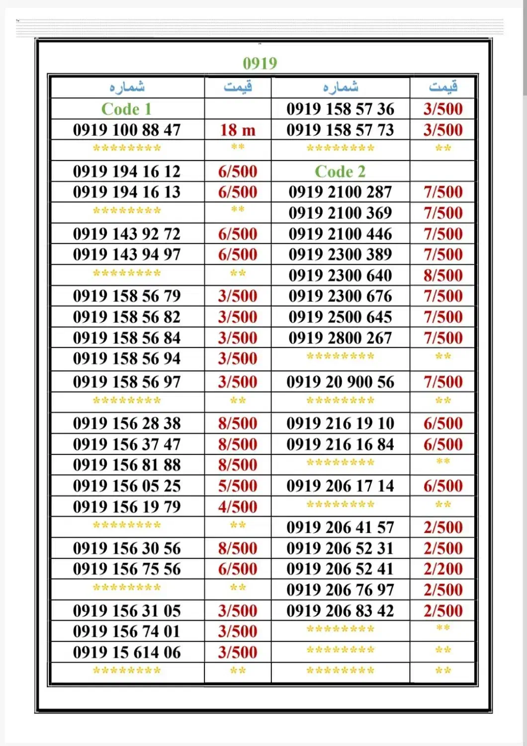 0919-300.60.32|سیم‌کارت|تهران, اسکندری|دیوار