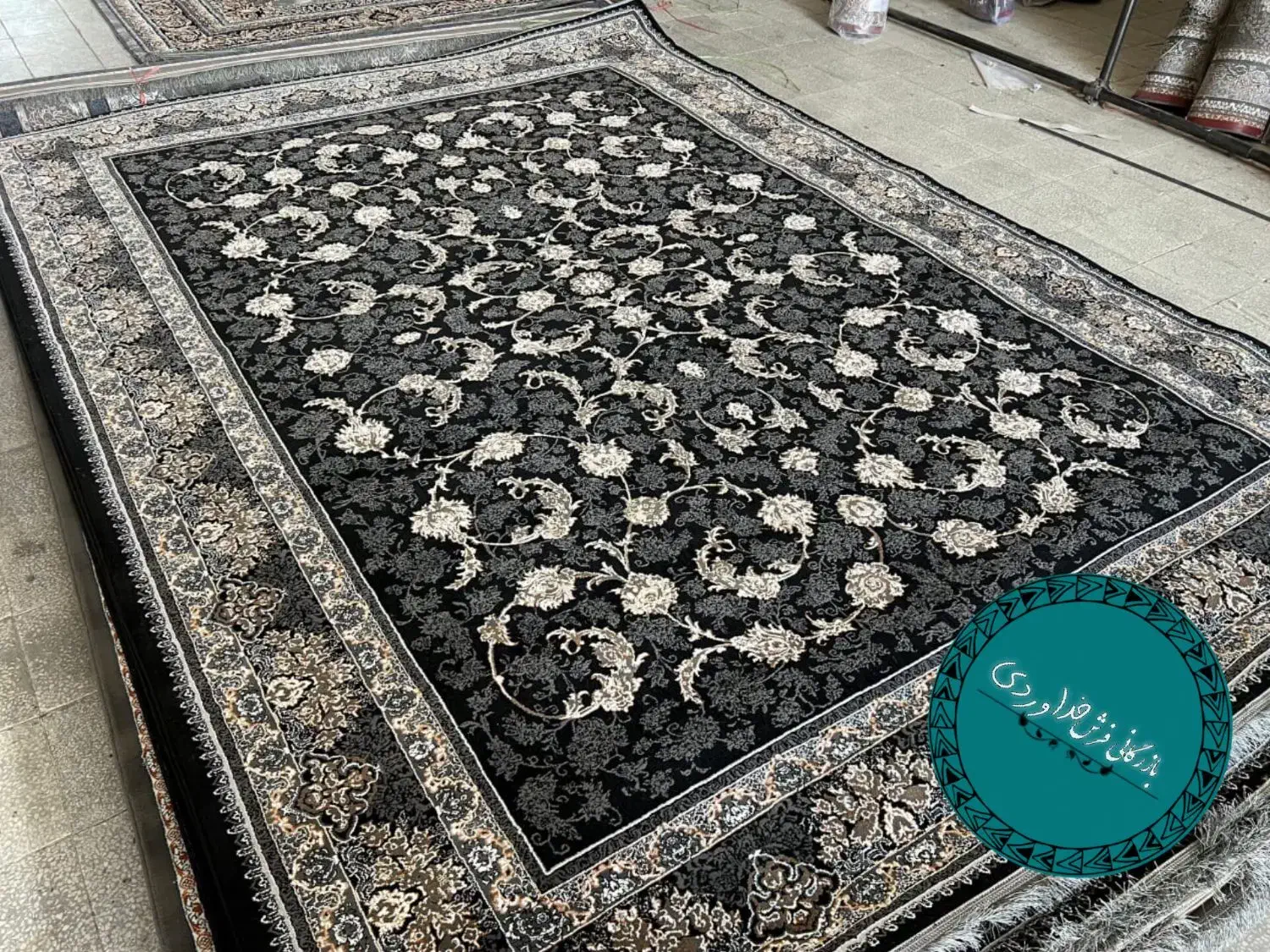 فرش//میران سرمه ای*|فرش|کرمان, |دیوار