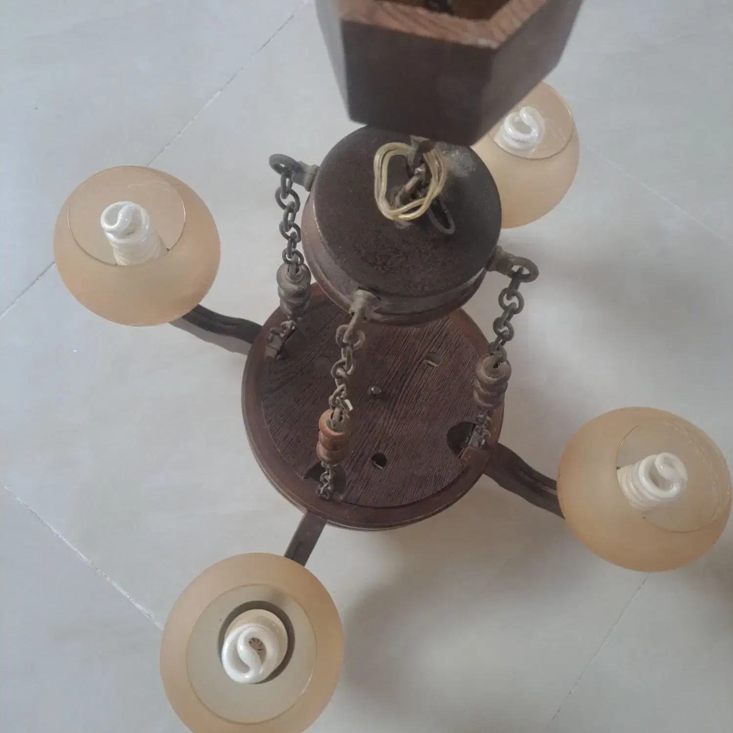 لوستر نوی نو چوبی|لوستر و چراغ آویز|کرمان, |دیوار