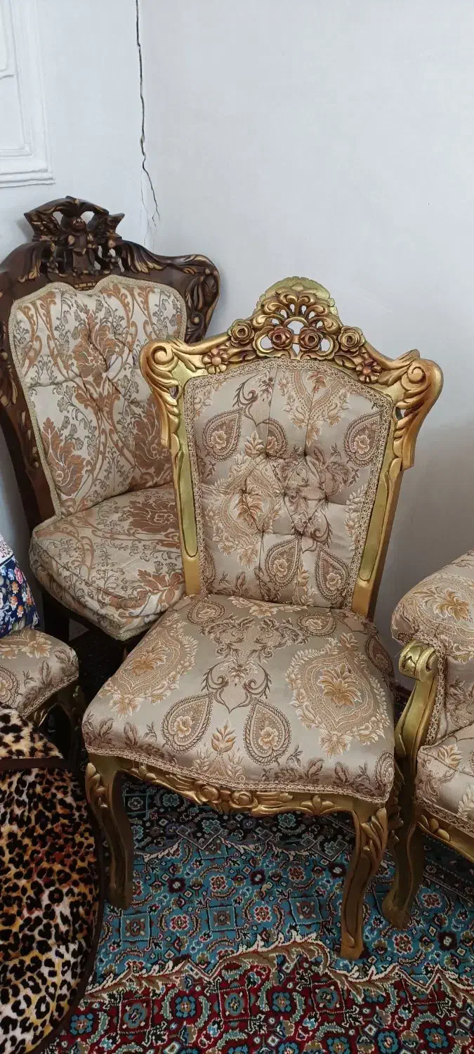 مبلمان چوبی سلطنتی کم کارکرد وعالی نه نفره وده ن|مبلمان خانگی و میز عسلی|سرعین, |دیوار