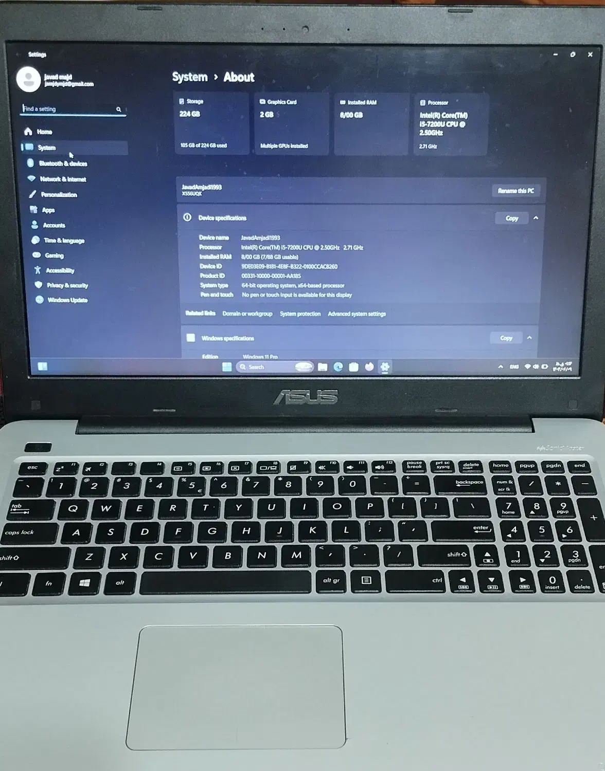 لپ تاپ ایسوس مدل k556u|رایانه همراه|بجنورد, |دیوار