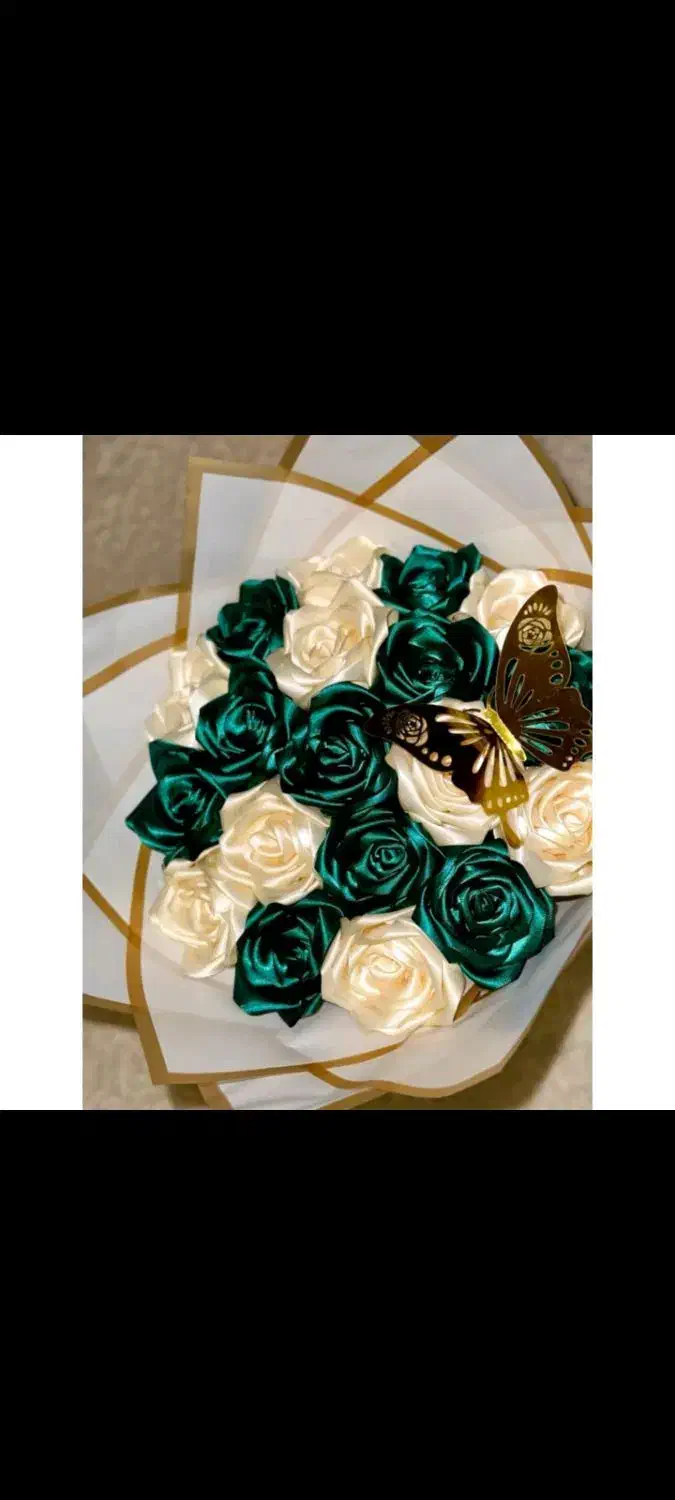 گل رز روبانی|گل مصنوعی|مینودشت, |دیوار