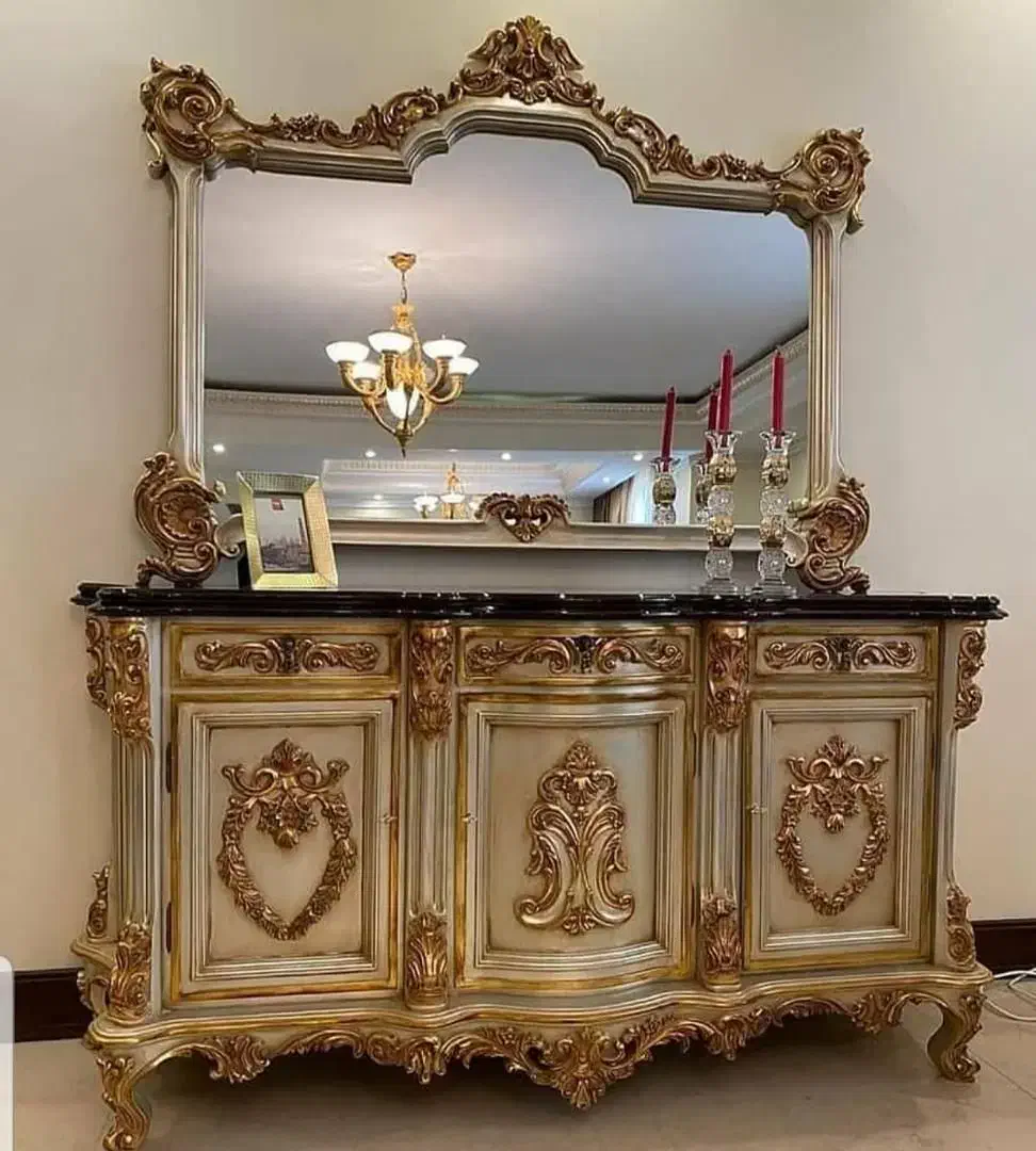 آینه کنسول چوب راش|بوفه، ویترین، کنسول|تبریز, |دیوار