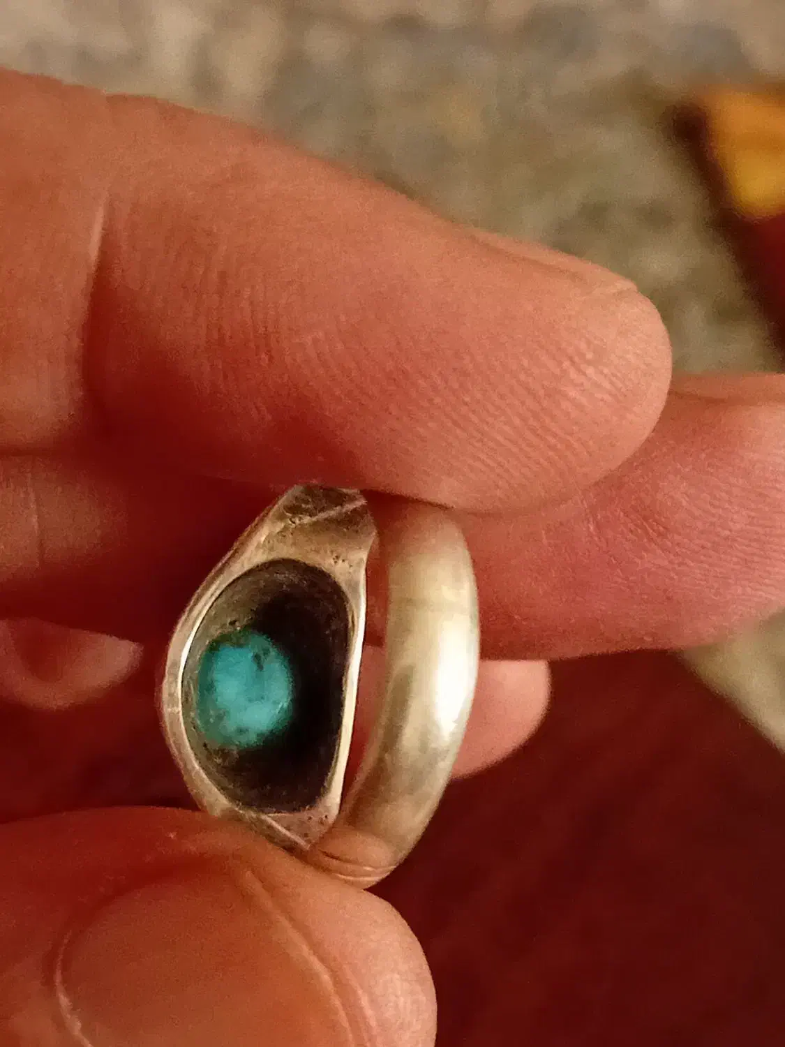 انگشترفیروزه عجمی نیشابورسایزمدیوم پشت صابونی|جواهرات|گرگان, |دیوار