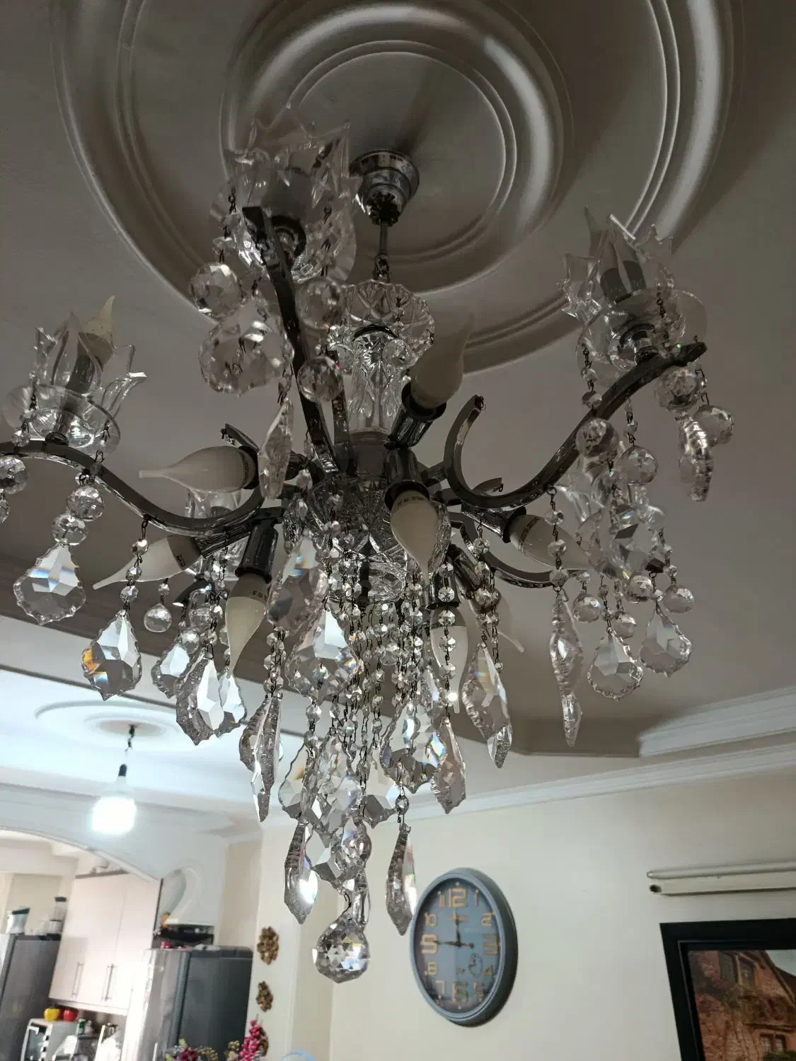 لوستر کریستالی اصل ۶شاخه|لوستر و چراغ آویز|تهران, هفده شهریور|دیوار