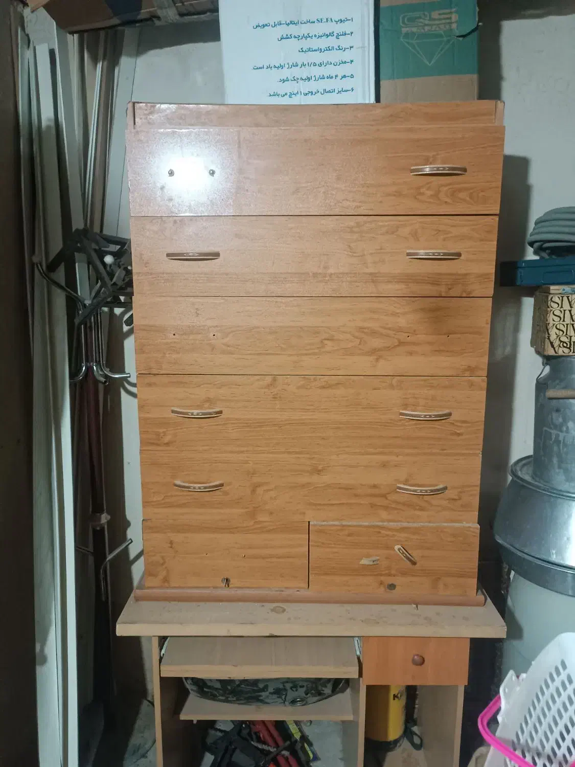 دراور 6کشو.ومیز کامپیوتر|جاکفشی، کمد، دراور|بومهن, |دیوار