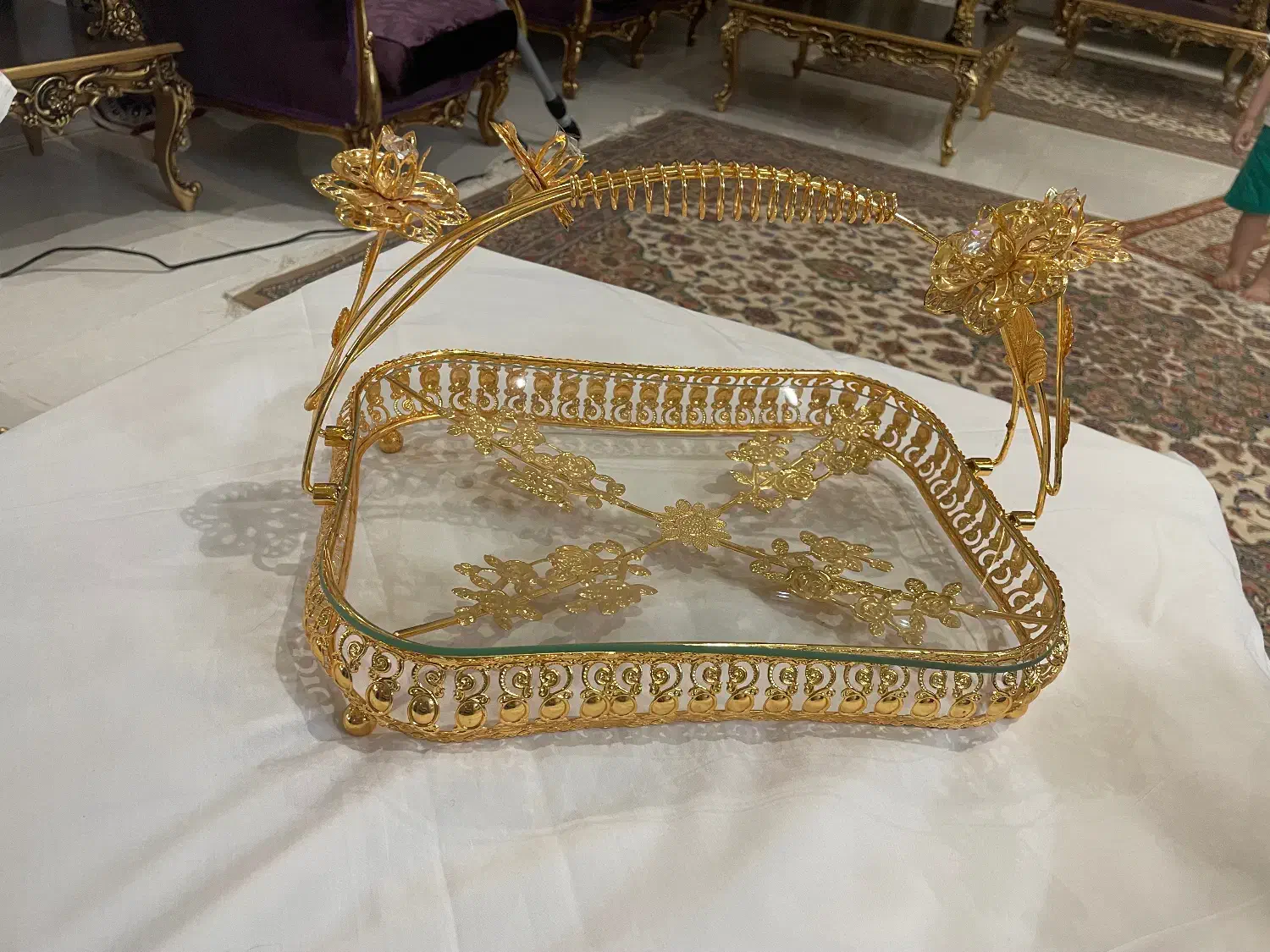 شیرینی خوری و شکلات خوری طلایی|ظروف سرو و پذیرایی|قم, دانشگاه قم|دیوار