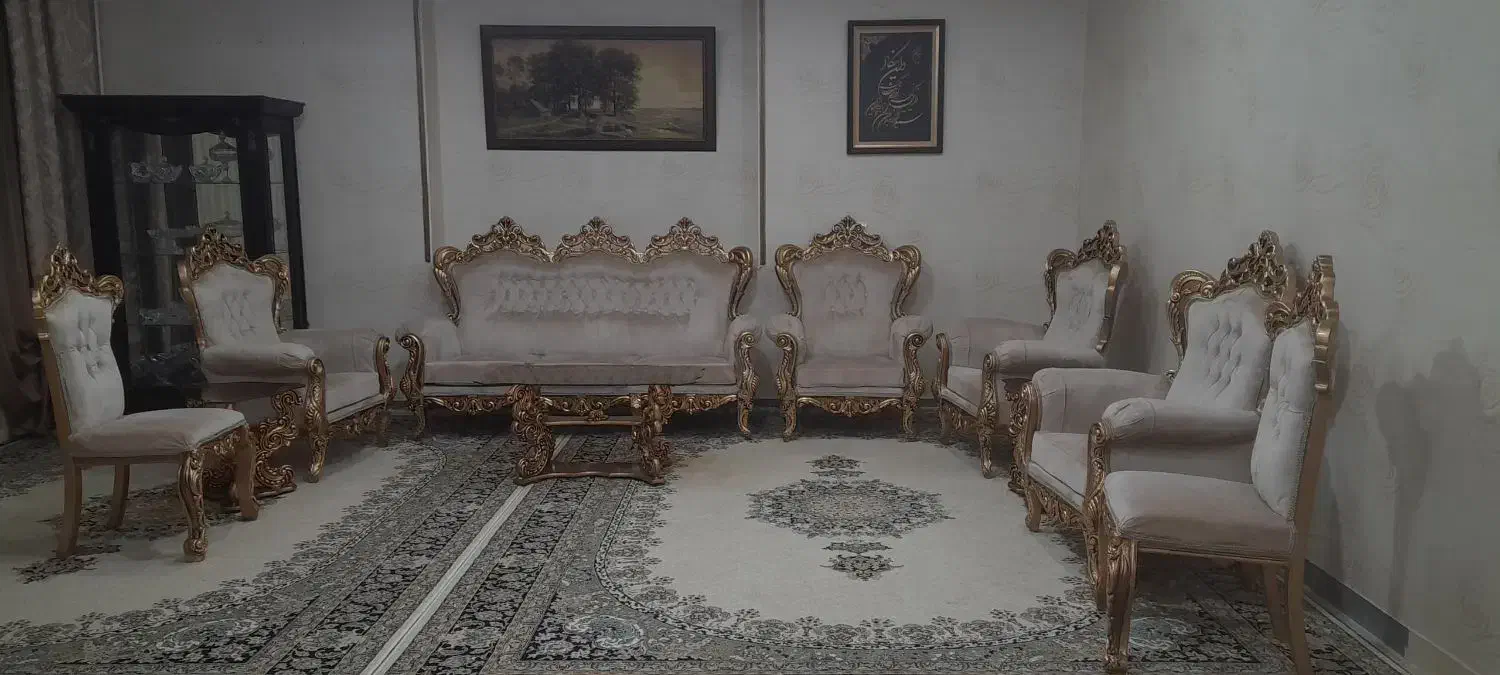 فروش مبلمان سلطنتی ۹ نفره|مبلمان خانگی و میز عسلی|دزفول, |دیوار