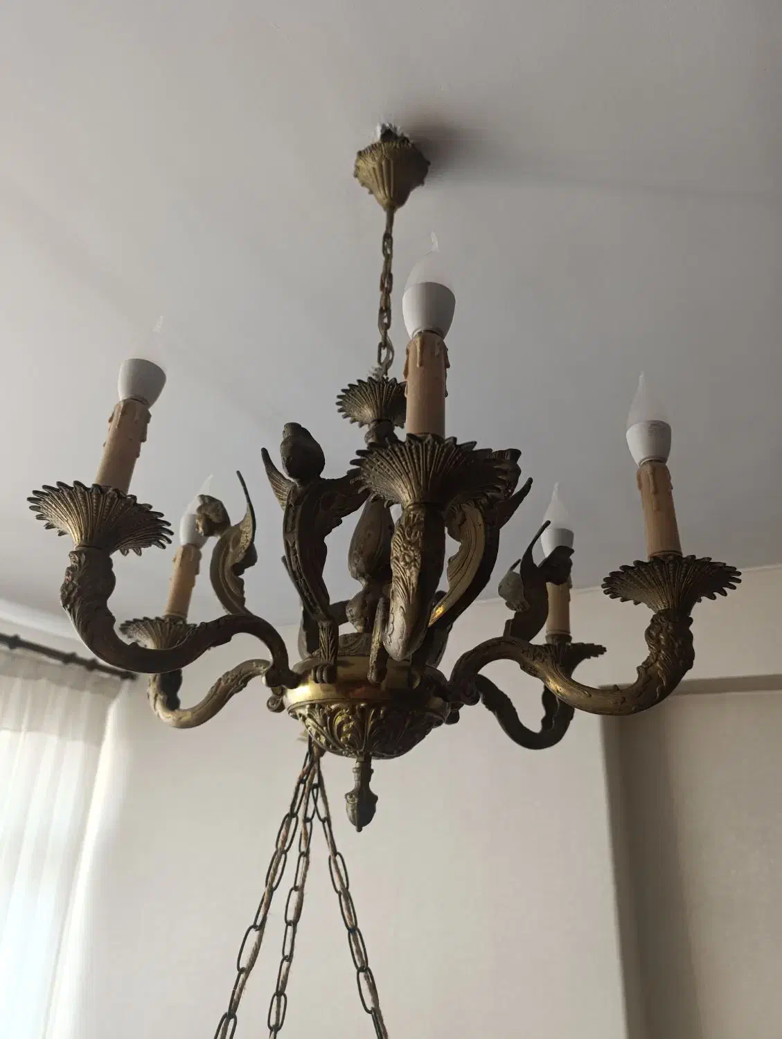 فروش لوستر طرح فرشته.جنس  برنجی ..قیمت توافقی .|لوستر و چراغ آویز|تهران, حشمتیه|دیوار