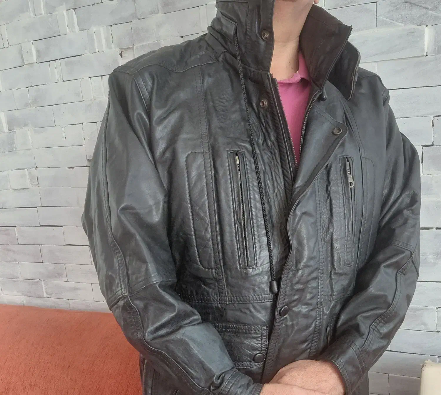 کاپشن چرم مردانه اصل|لباس|آستانه اشرفیه, |دیوار