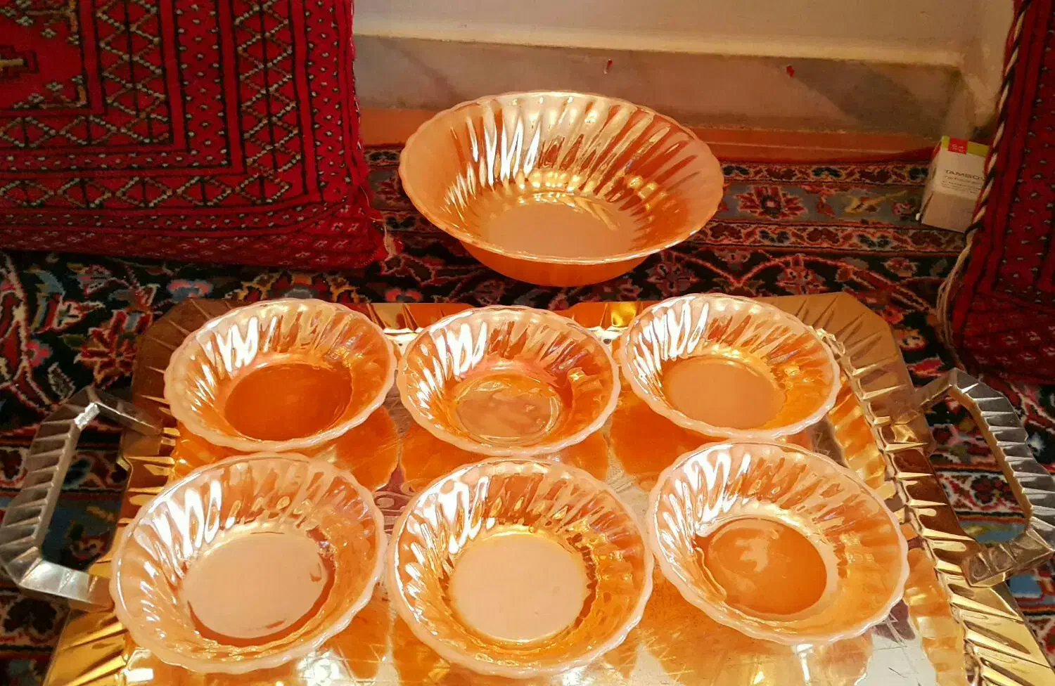 سرویس آجیل خوری  بارفتن حک usa کاملا نو|کلکسیون اشیاء عتیقه|رشت, سعدی (تختی)|دیوار