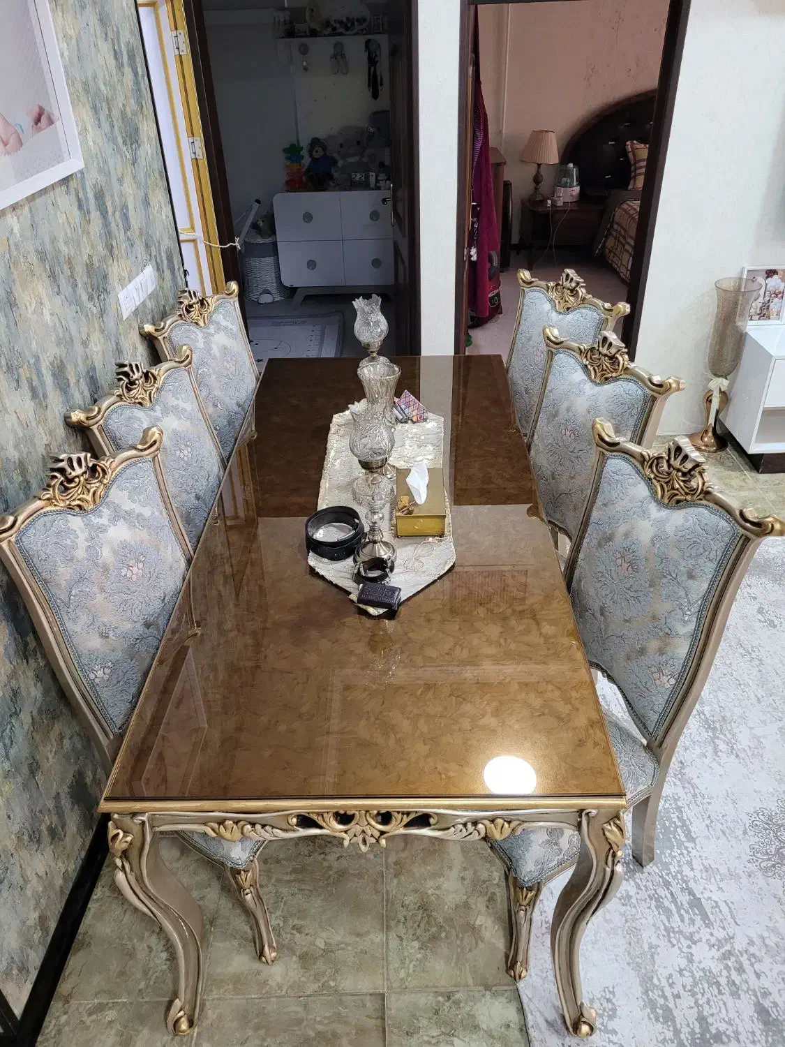 میز وصندلی ناهار خوری ۶نفره سلطنتی در حد آک|میز و صندلی غذاخوری|شهرکرد, |دیوار