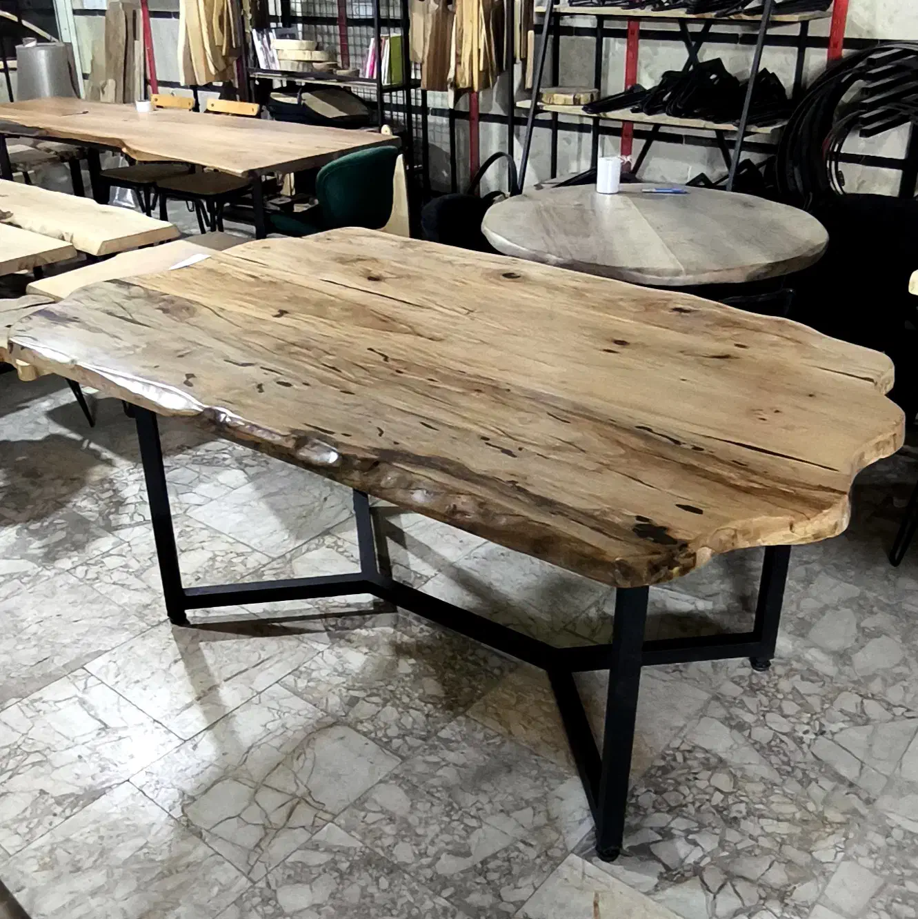 نهارخوری روستیک شش یا هشت نفره چوب چنار و فلز|میز و صندلی غذاخوری|تهران, شهرک شریفی|دیوار