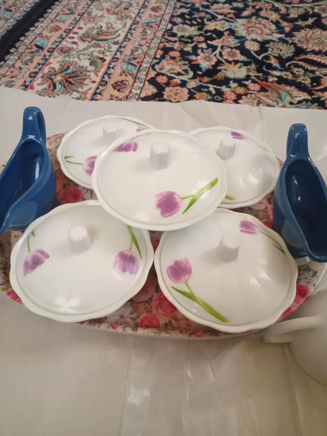 ۱۲ عدد استکان آکروپلیس ۵ عدد قندان و عدد جا سس|ظروف سرو و پذیرایی|کوزران, |دیوار