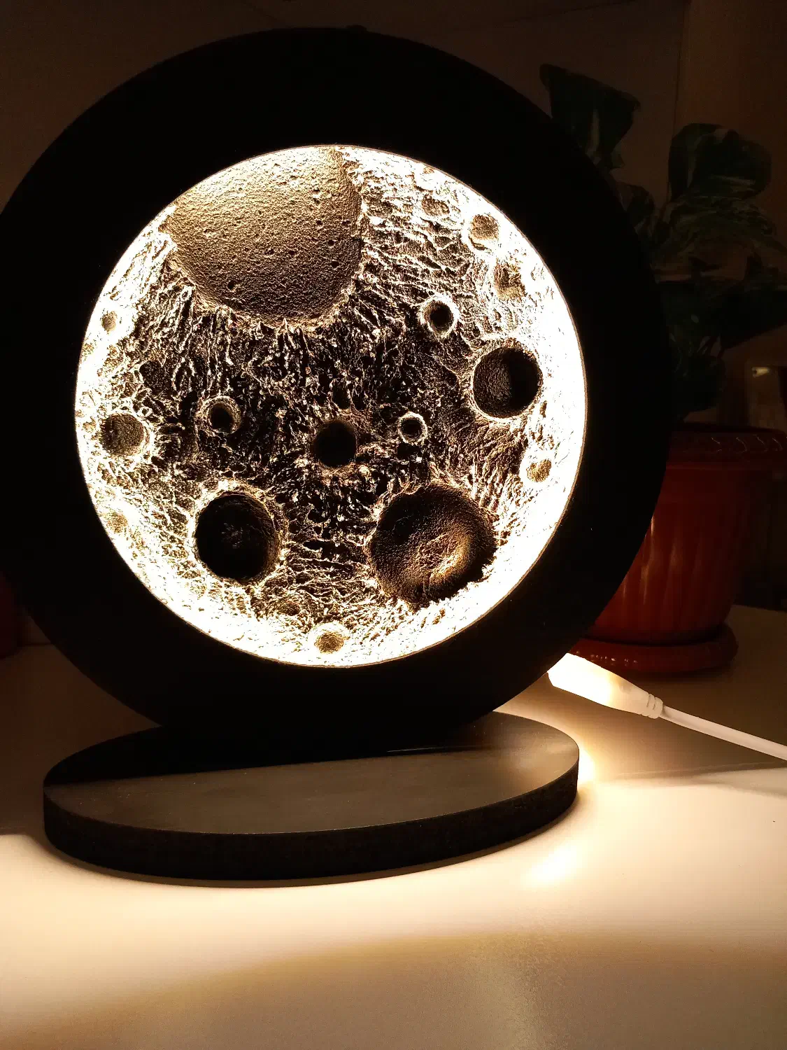 تابلو دکوراتیو ماه با نورپردازی|تابلو، نقاشی، عکس|رشت, فلسطین|دیوار