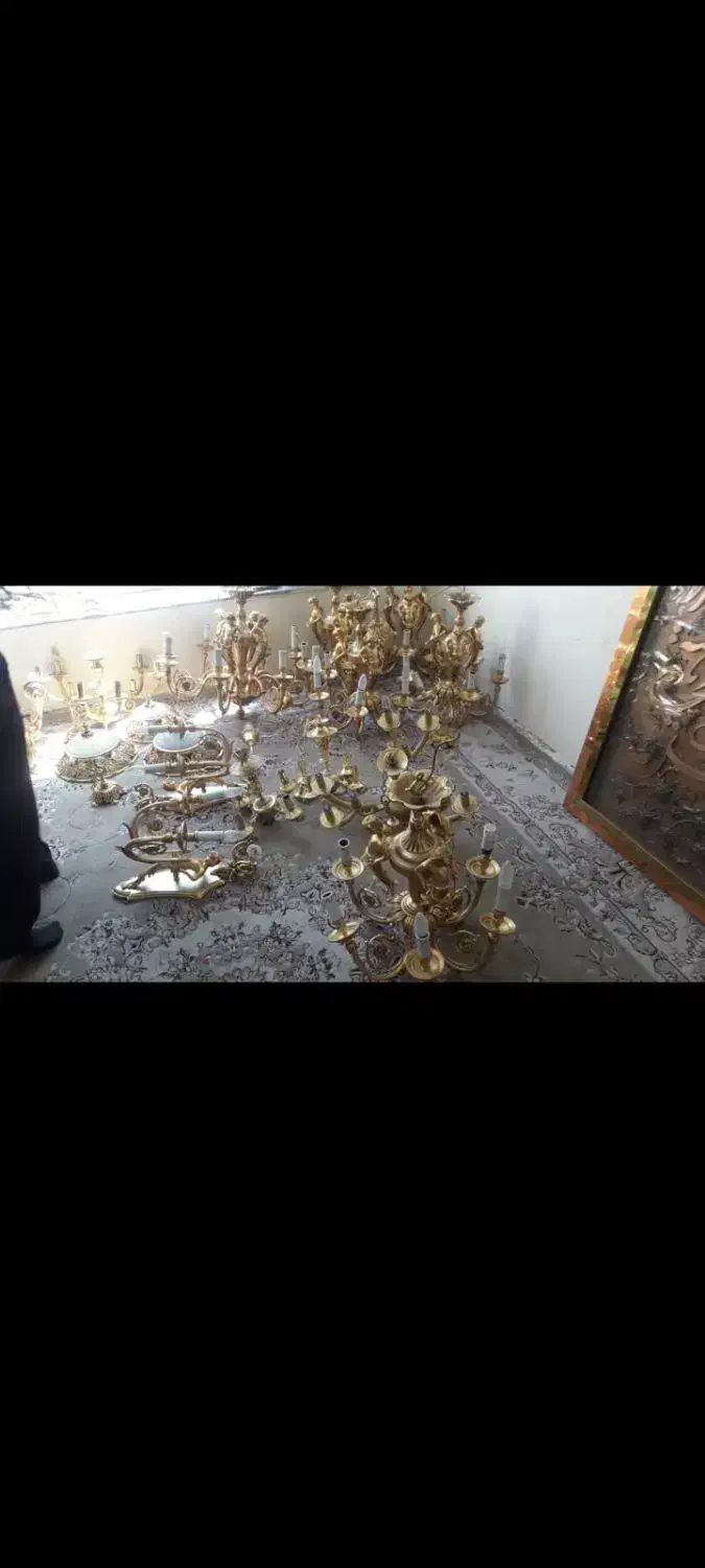 لوستر برنجی آب طلا|لوستر و چراغ آویز|تهران, حر|دیوار