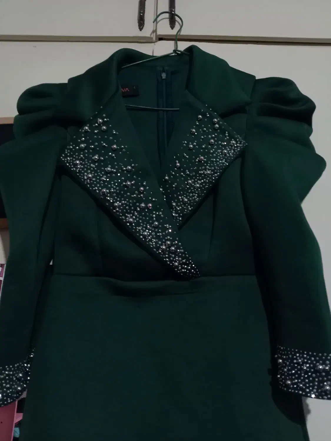 لباس مجلسی نگین دار زمردی|لباس|فردیس, شهرک ناز|دیوار