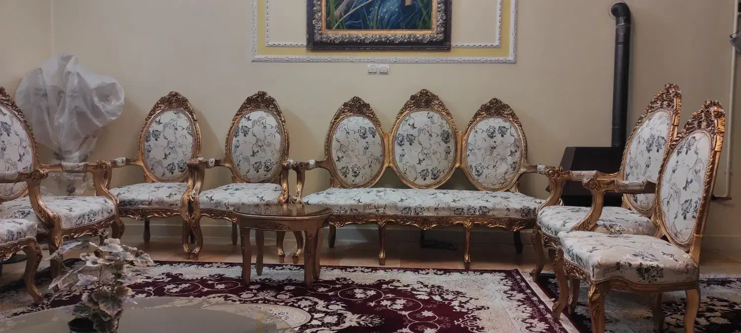 مبلمان 9 نفره استیل سلطنتی|مبلمان خانگی و میز عسلی|بروجرد, |دیوار