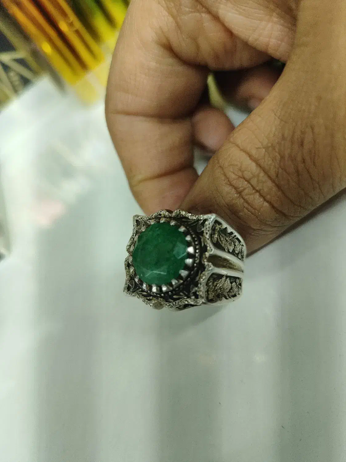 انگشتر نقره زمزد|جواهرات|اراک, |دیوار