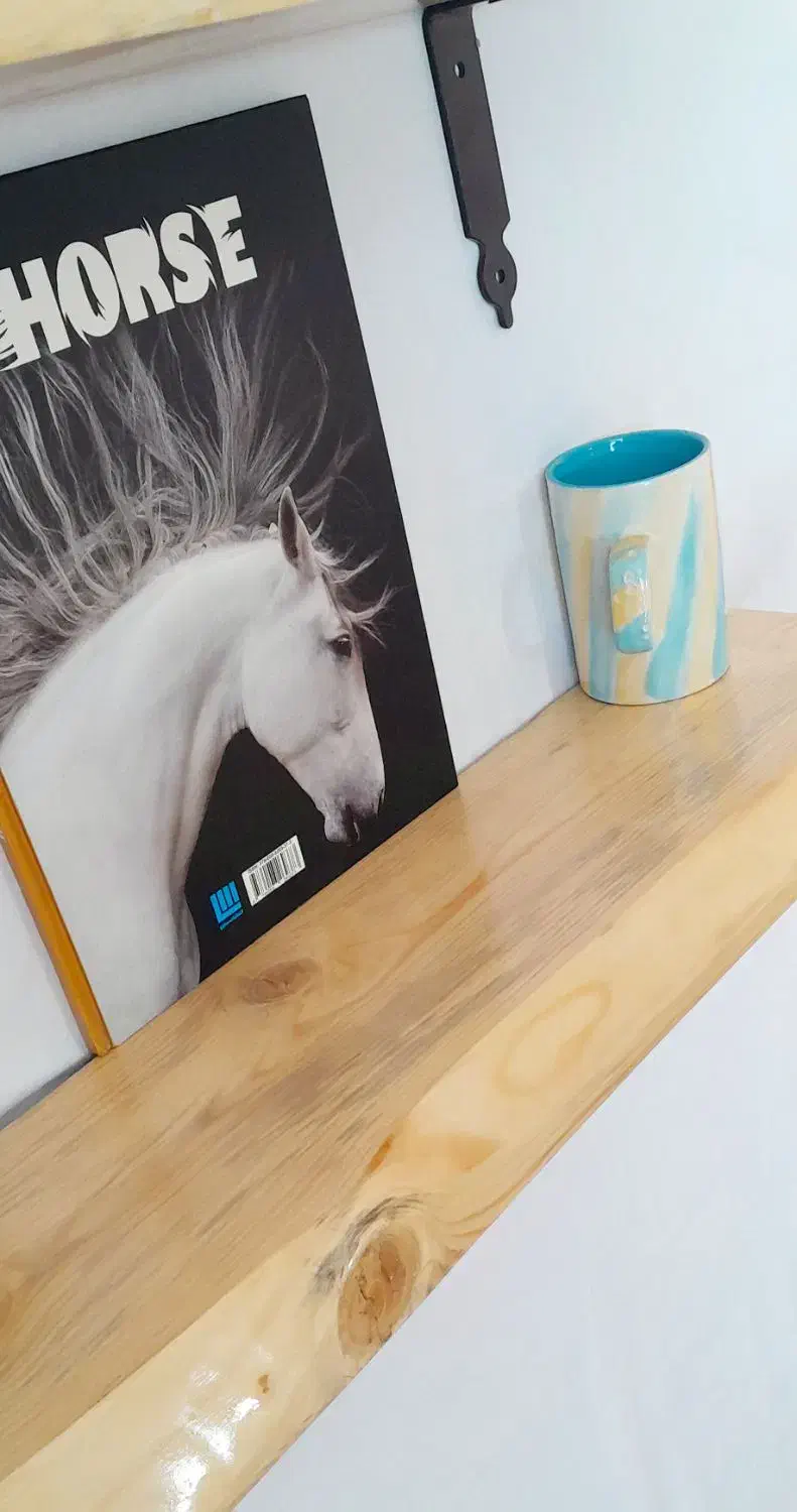 شلف چوبی روستیک. جفت|کتابخانه، شلف، قفسههای دیواری|کرمان, |دیوار