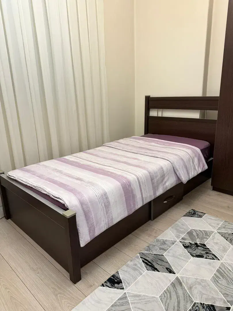 تخت‌ خواب یک نفره همراه با تشک|تخت و سرویس خواب|تهران, سازمان برنامه شمالی|دیوار