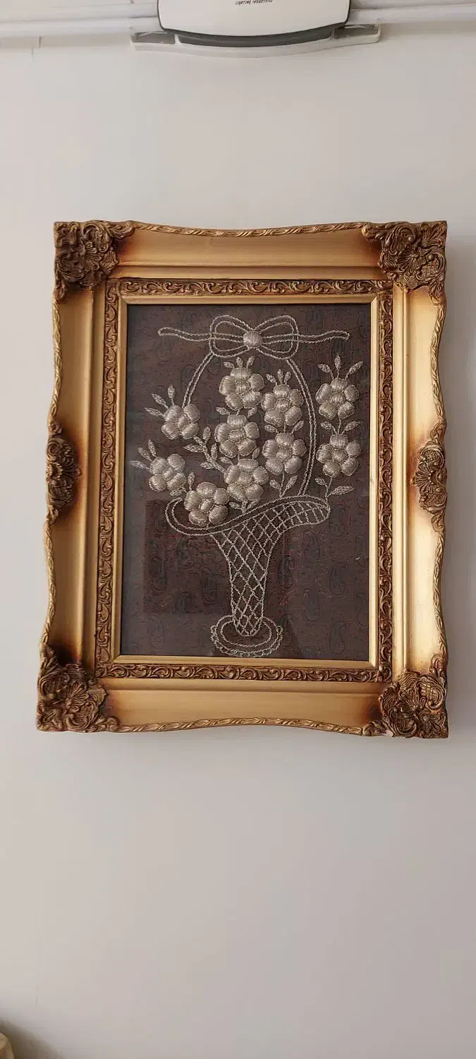 قاب ملیله دست دوز|صنایع دستی و سایر لوازم تزئینی|مبارکه, |دیوار