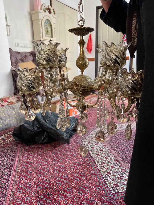 لوستر تمام برنز|لوستر و چراغ آویز|اردبیل, |دیوار