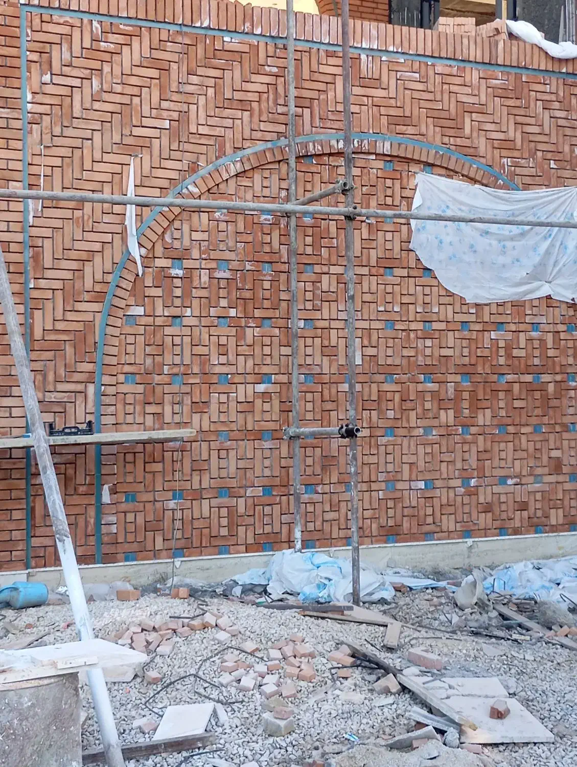 اجرای نما ی اجر نما سنگ سرامیک|خدمات پیشه و مهارت|سامان, |دیوار