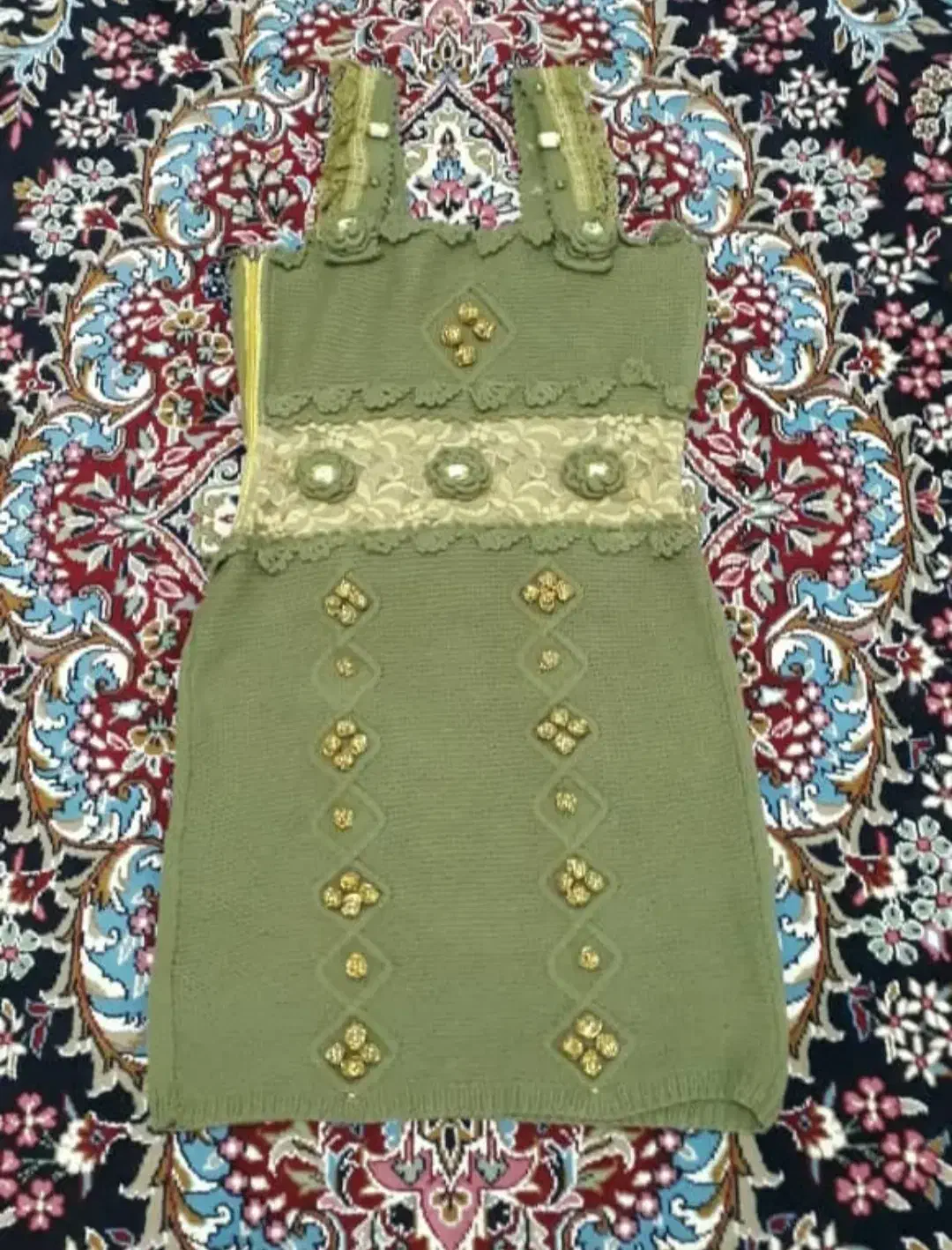 سارافون دست بافت ، کاموایی یشمی|لباس|زنجان, |دیوار