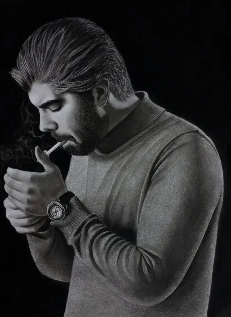 سفارش نقاشی چهره - سیاه قلم|تابلو، نقاشی، عکس|رشت, توشیبا|دیوار