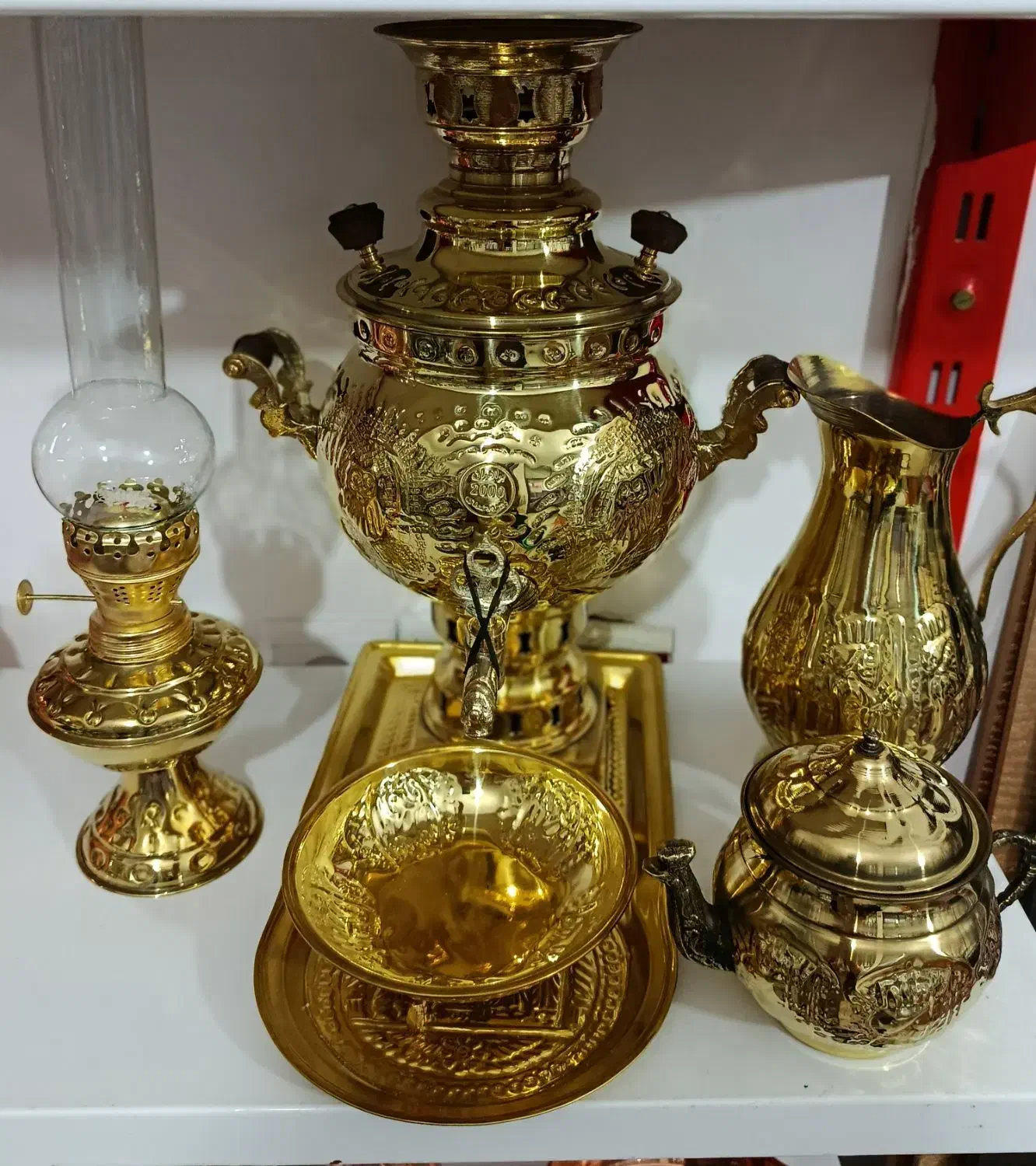 سرویس سماور برنجی|سماور، چای‌ساز، قهوه‌ساز|قیدار, |دیوار