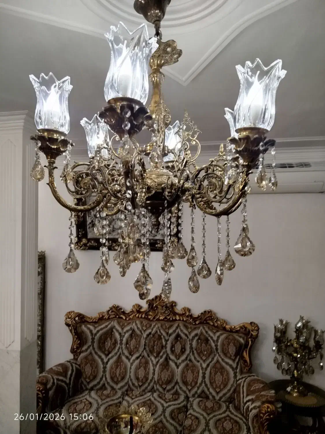 لوستر برنج|لوستر و چراغ آویز|گلستان (تهران), |دیوار