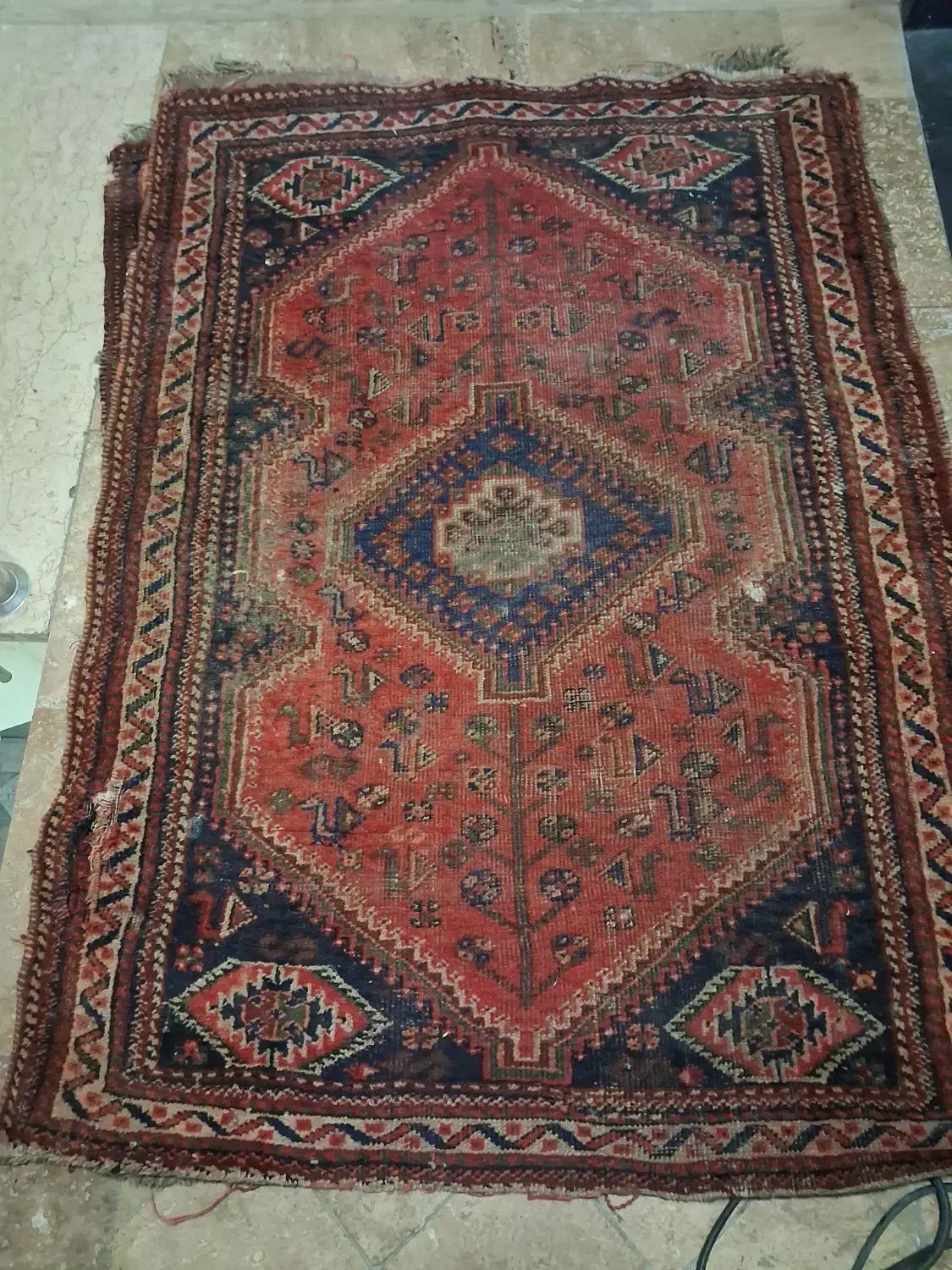 قالیچه دست باف قدیمی|فرش|شیراز, قلعه نو|دیوار