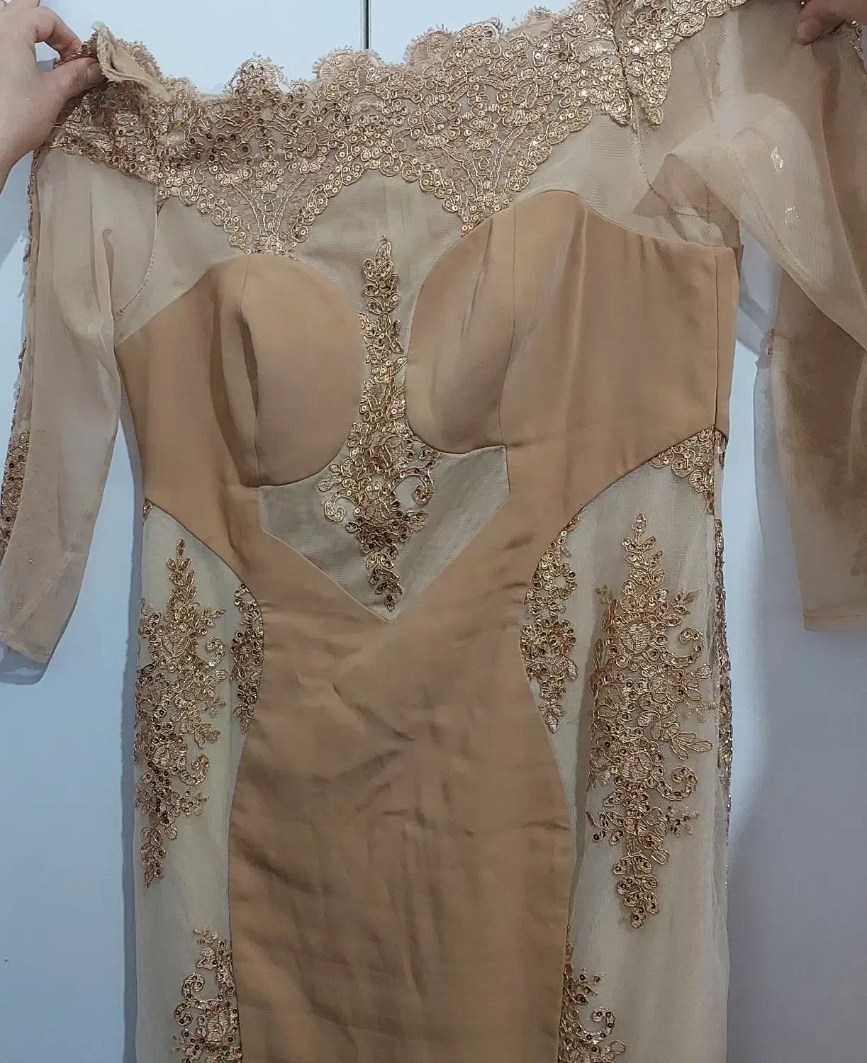 لباس مجلسی فاخر یقه قایقی سایز۴۶|لباس|مراغه, |دیوار