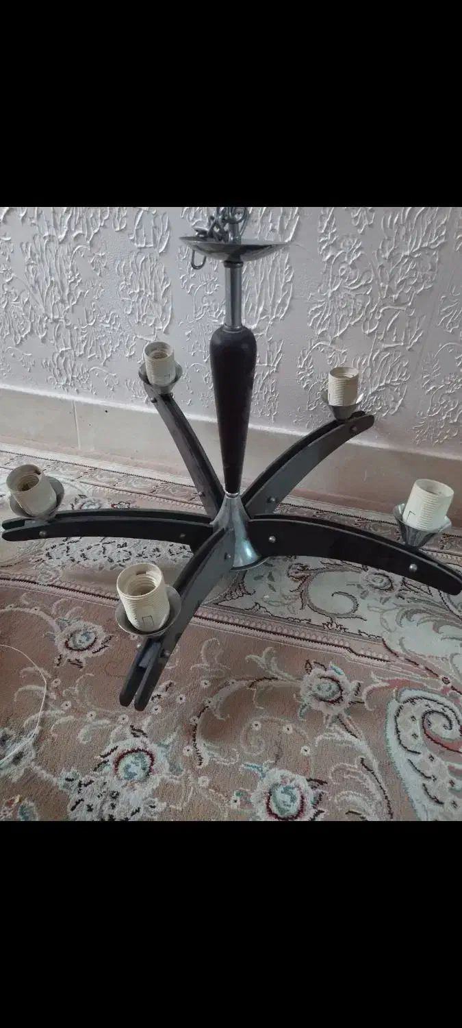 لوستر چوبی ۵و ۳شاخه|لوستر و چراغ آویز|کرج, ساسانی (قلمستان)|دیوار