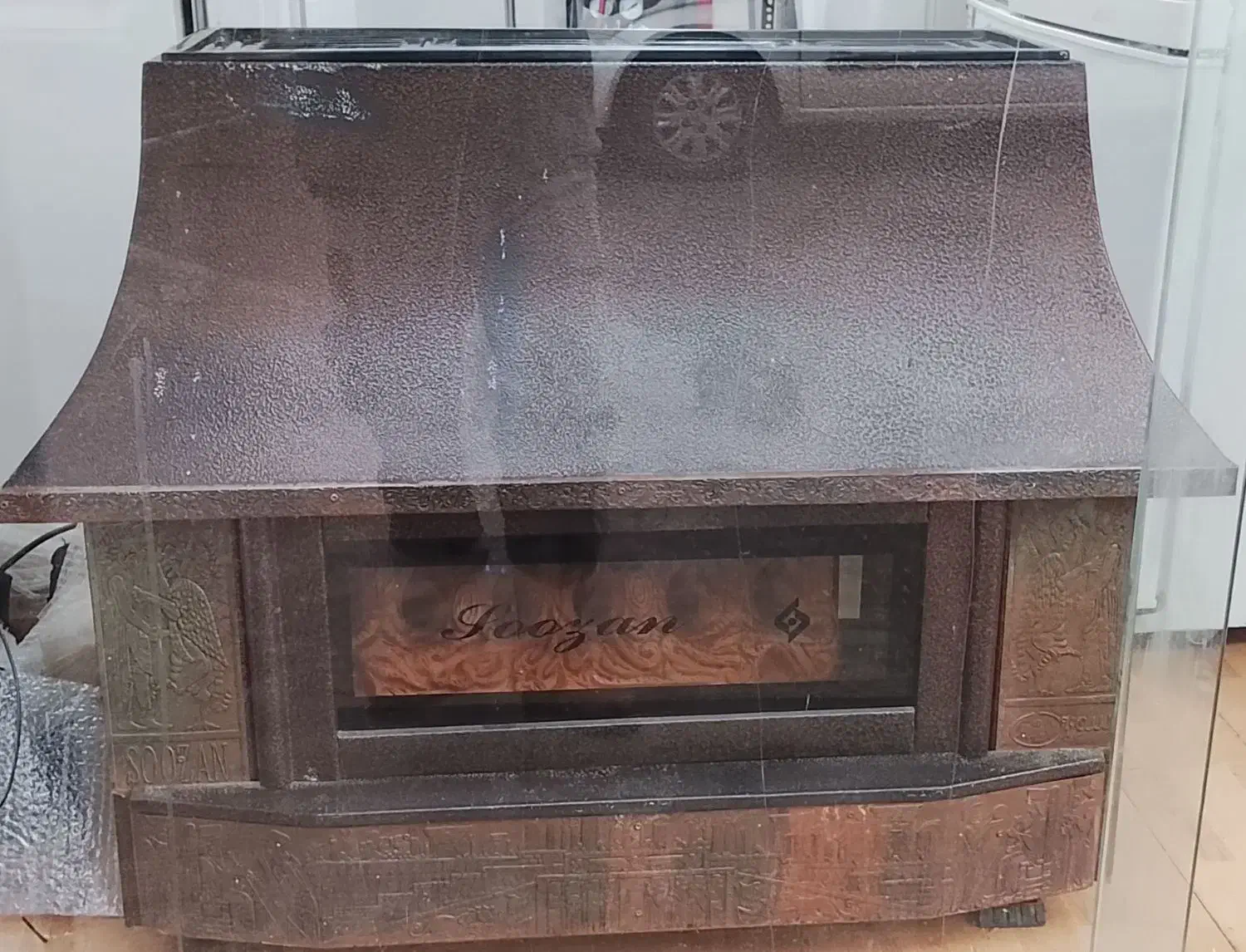 بخاری گازی طرح شومینه|بخاری، هیتر، شومینه|آمل, |دیوار