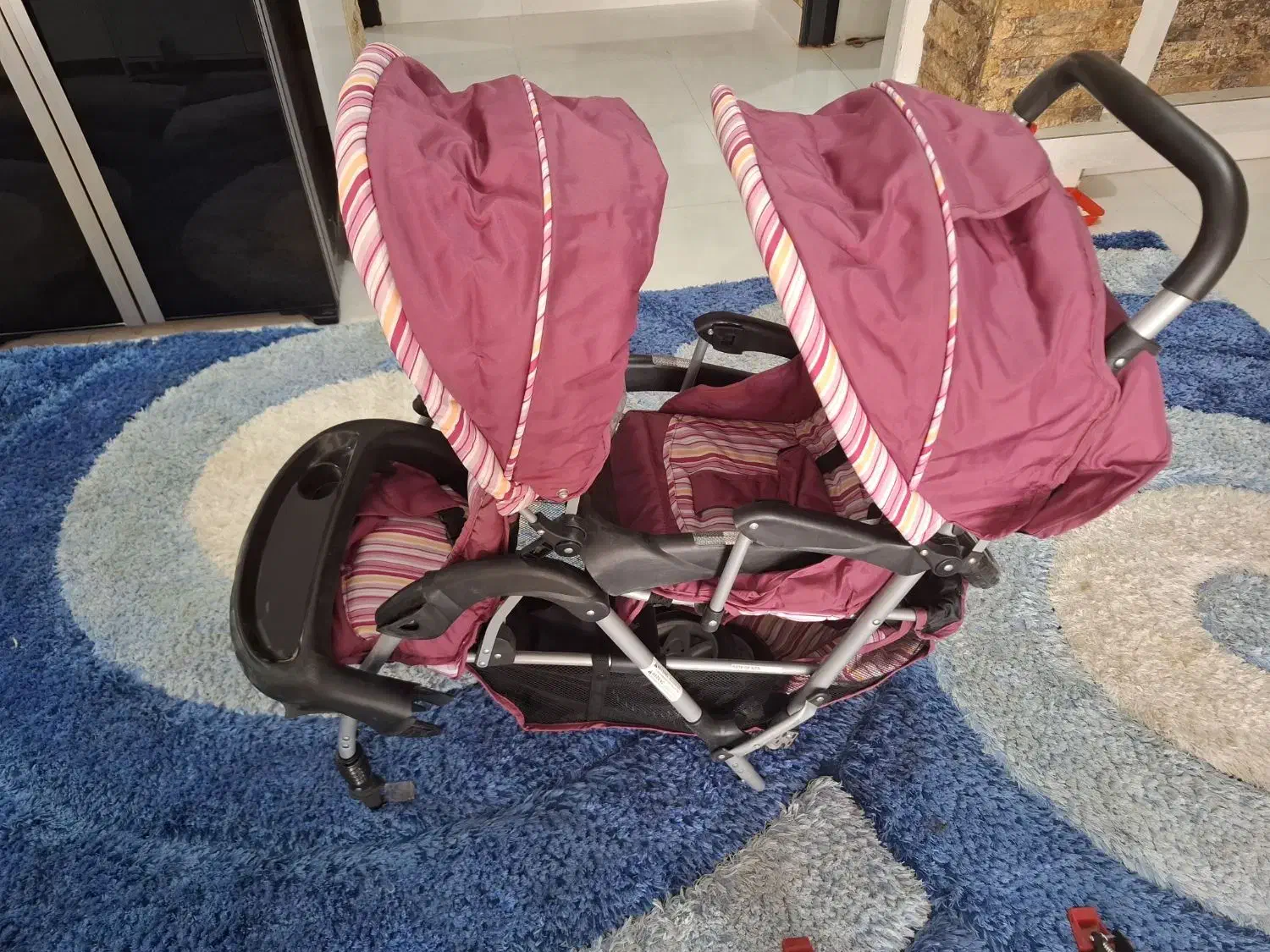 کالسکه دوقلو براوو پشت سرهم استفاده نشده نو نو|کالسکه و لوازم جانبی|شیراز, شهرک مفتح|دیوار