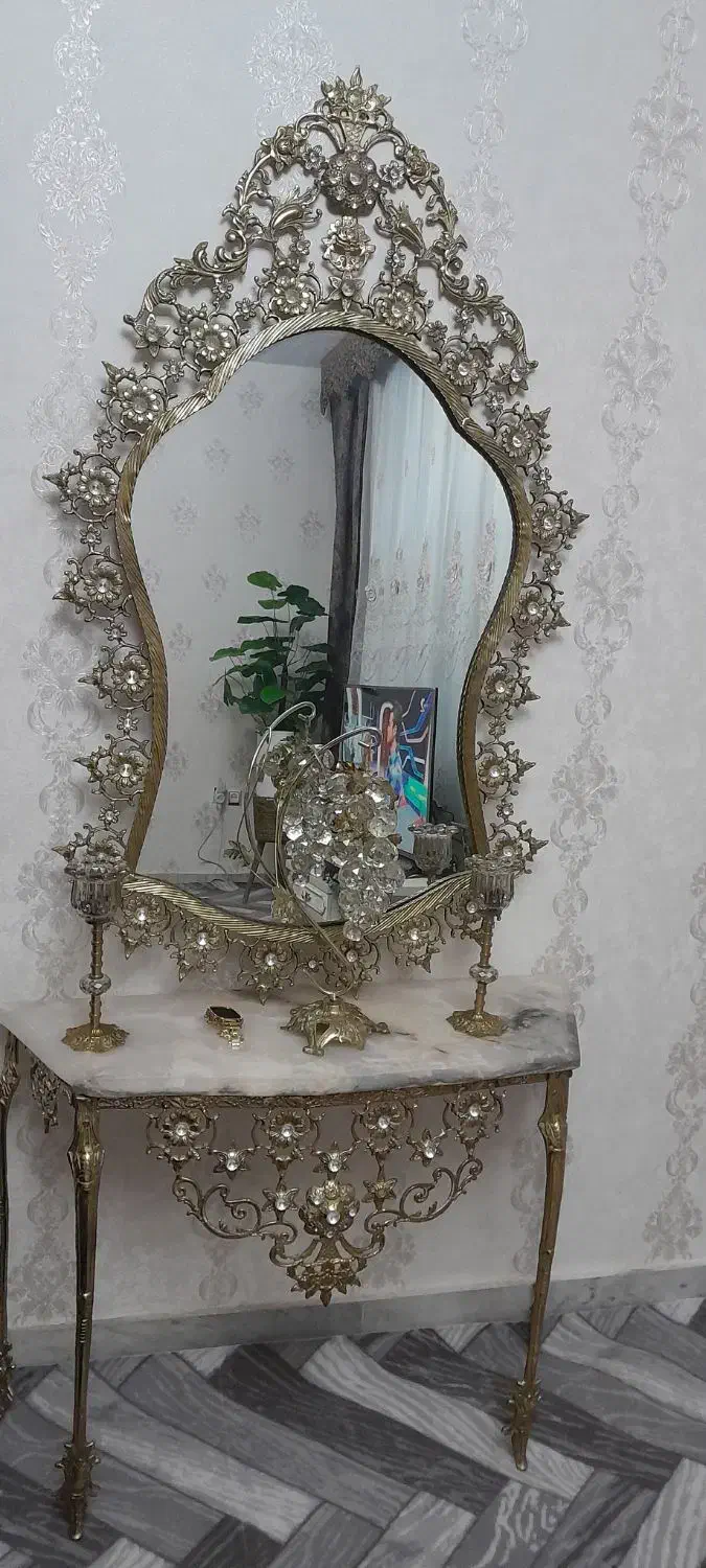 آیینه کنسول برنز|بوفه، ویترین، کنسول|تبریز, |دیوار