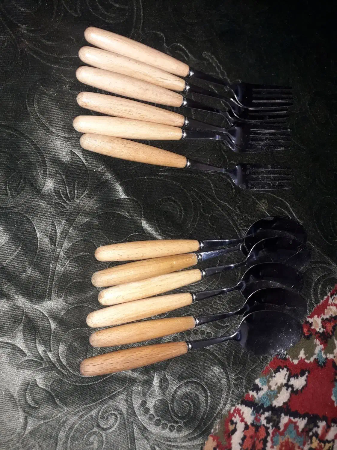 قاشق چنگال دسته چوبی|ظروف سرو و پذیرایی|تهران, یافتآباد|دیوار