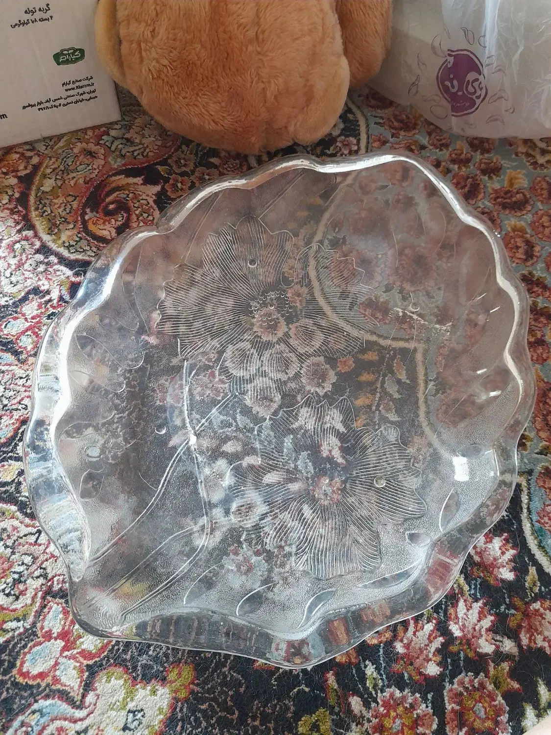 میوه خوری شیرینی خوری بلور برگی پذیرایی دیس سینی|ظروف سرو و پذیرایی|تهران, وحیدیه|دیوار