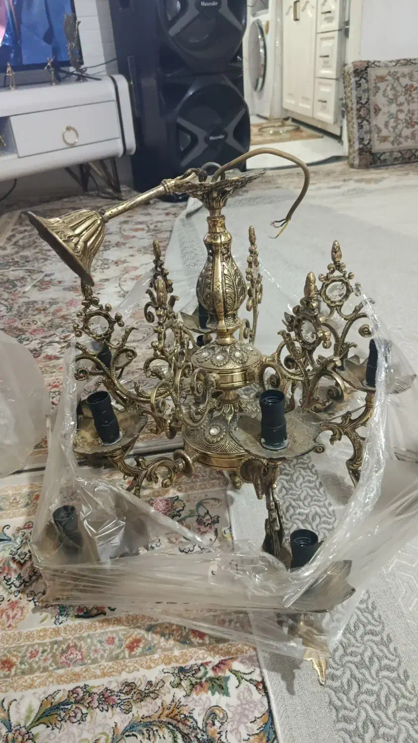 دوعدد لوستر برنز|لوستر و چراغ آویز|سنندج, |دیوار