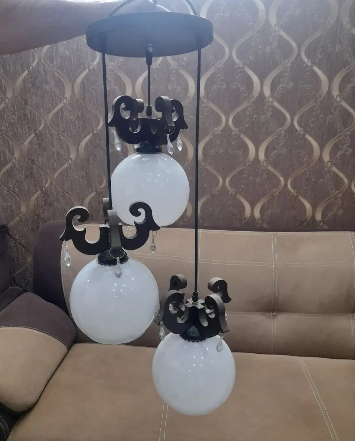 لوستر چوبی|لوستر و چراغ آویز|کرج, باغستان|دیوار